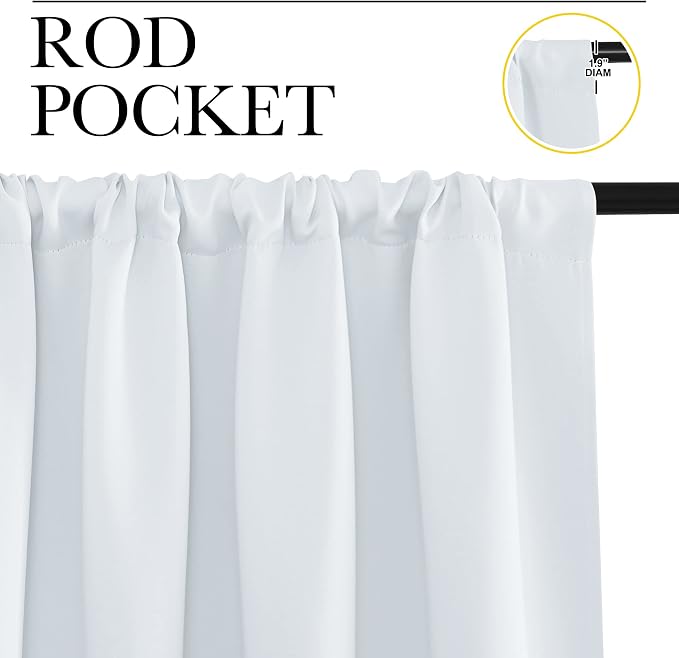 NICETOWN Greyish White Window Curtain Panels - Image 2