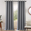 Yakamok Gray Blackout Curtains Room Darkening Thermal Insulated by Yakamok