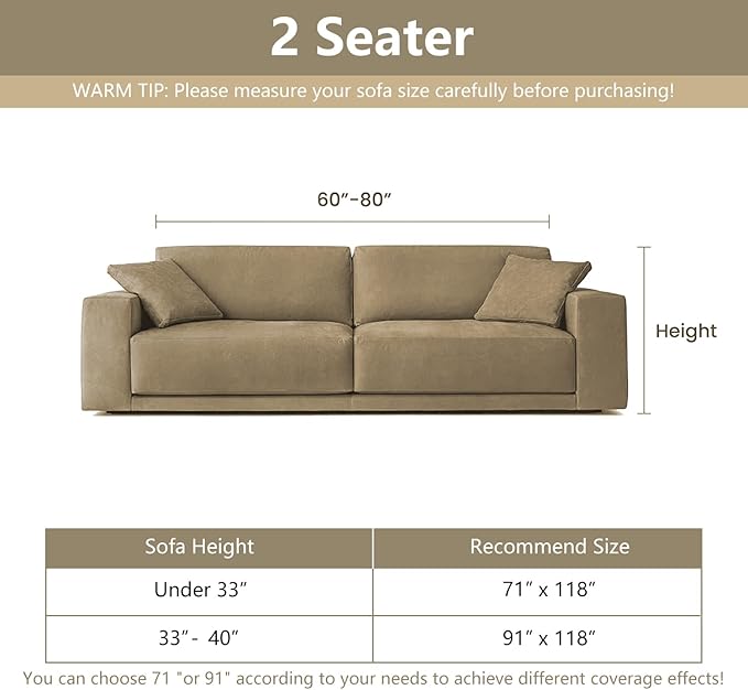 MYSKY HOME Loveseat Cover Sand Couch Cover Sectional Couch Covers - Image 5