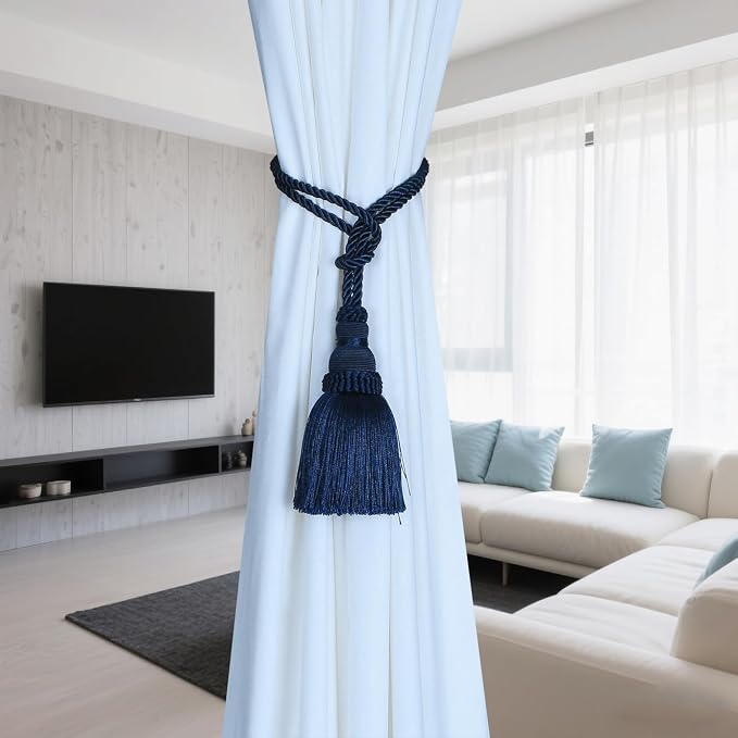 Fenghuangwu 2 Pack Curtain Tie Backs Rope Tassels - Image 4