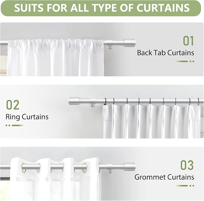 5/8” Diameter Curtain Rods 30-45 Inch, - Image 7