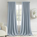 MIULEE Light Blue Back Tab Blackout Curtains 120 Inch Long 2 Panels Set by MIULEE