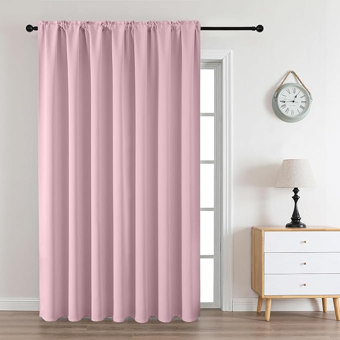 CUCRAF Light Pink Blackout Curtains Customize, Rod Pocket Room Darkening Curtain by CUCRAF