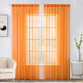 MIULEE Orange Fall Sheer Curtains 54 X 84 Inches, 2 Panels | Solid Color by MIULEE