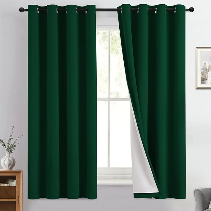 Yakamok 100% Blackout Curtain Panels 63 inches Cold and Light Blocking Drapes by Yakamok
