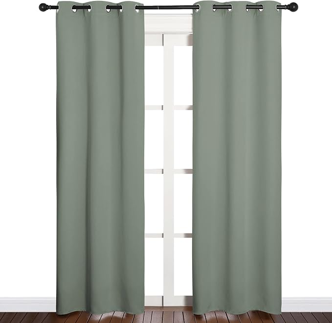 NICETOWN Window Curtain Panels, Thermal Insulated Solid Grommet Blackout - Image 2