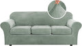 H.VERSAILTEX Modern Velvet Plush 4 Piece High Stretch Sofa Slipcover Sofa Cover by HVERSAILTEX