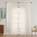 OVZME Cream Sheer Curtains 84 Inches Long 2 Panels Set, Light Filtering Sheer by OVZME