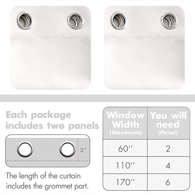 MIULEE 90" Long Room Darkening Curtains Thermal Insulated Drapes Solid Window - Image 6