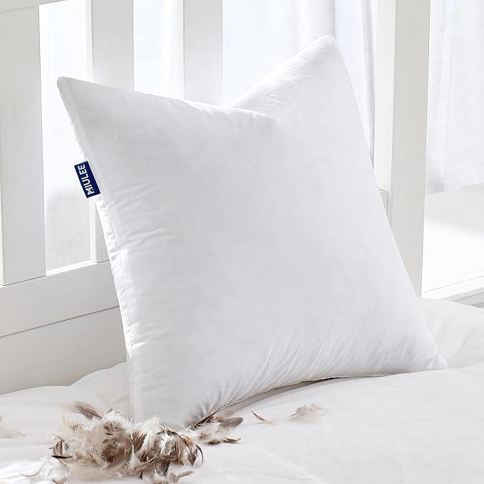 MIULEE Feather Pillow Insert 20x20, Decorative Down Throw Pillow Insert Fluffy by MIULEE