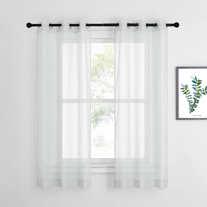 NICETOWN Sheer Curtains and Drapes 63 inches Long by NICETOWN
