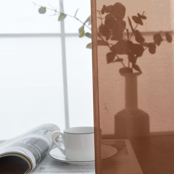SpaceDresser Basic Rod Pocket Sheer Voile Window Curtain Panels Brown 1 Pair 2 - Image 8
