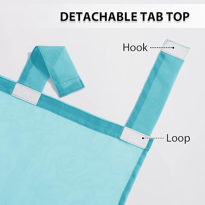 RYB HOME Outdoor Sheer Curtain for Patio, Self-Sticky Tabs Top Waterproof - Image 7