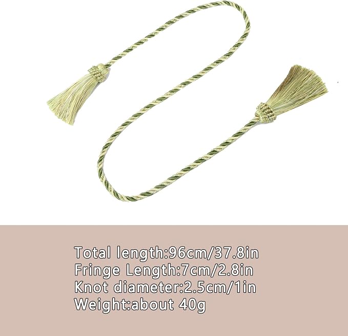 Fenghuangwu Curtain Tiebacks Handmade Decorative Curtain Holdbacks Rope - Image 2