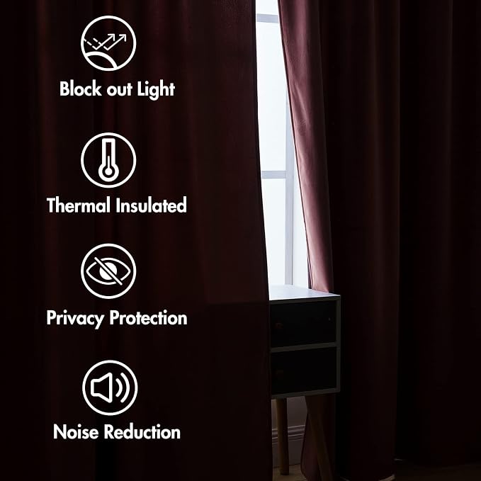 MIULEE Velvet Curtains 108 inches Long 2 Panels - Image 5