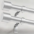 GEEBOBO 2 Pack Silver Curtain Rods by GEEBOBO