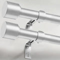 GEEBOBO 2 Pack Silver Curtain Rods by GEEBOBO