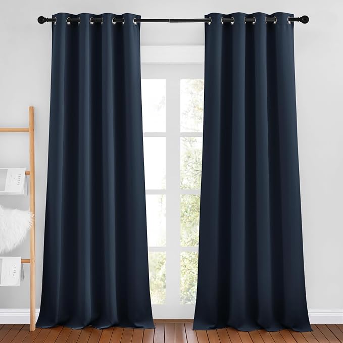 NICETOWN Navy Curtains 96 inches Long, Grommet Thermal Insulated Blackout by NICETOWN