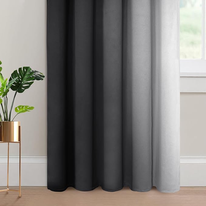 Yakamok Greyish White and Black Ombre Curtains - Image 4