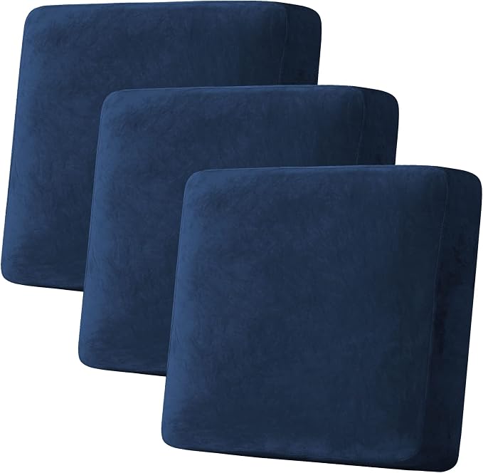 H.VERSAILTEX Velvet Stretch Couch Cushion Cover Plush Cushion Slipcover by HVERSAILTEX