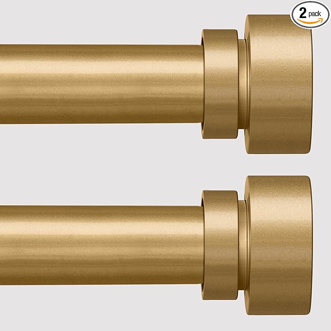 Lootkell 2 Pack Modern Gold Curtain Rods by Unknown