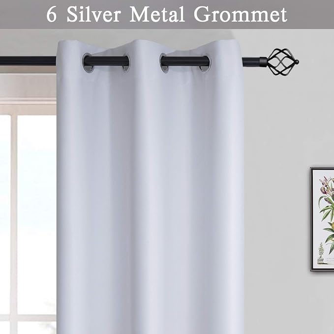Gradient Color Ombre Blackout Curtains Thickening Polyester Eyelet Top Panels - Image 3