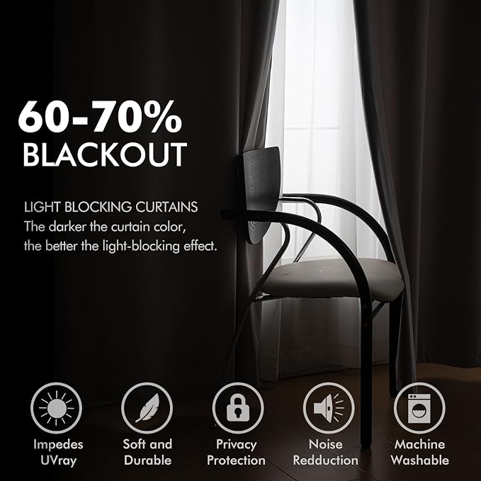 MIULEE Velvet Curtains Silver Light Grey Elegant Grommet Thermal Insulated - Image 4