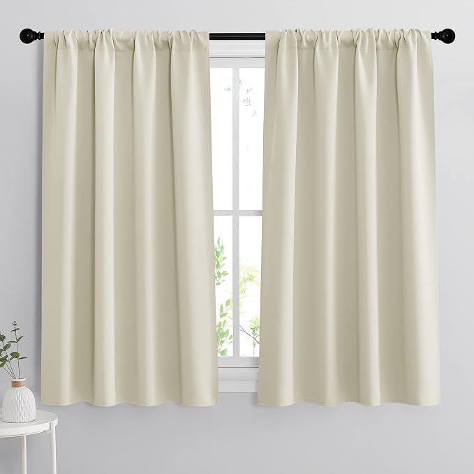RYB HOME Curtains for Bedroom Living Room 63 inches Long, Thermal Insulated by RYBHOME