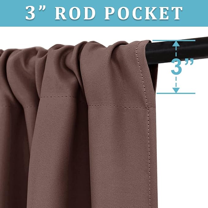 RYB HOME Basement Bathroom Kitchen Cafe Blackout Privacy Curtains, Short - Image 2