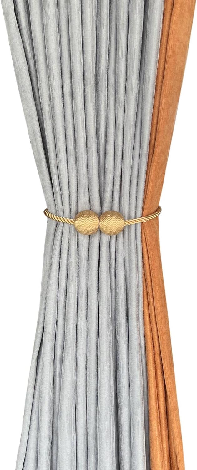 Melaluxe 6 Pack Magnetic Curtain Tiebacks, Decorative Curtain Holdbacks - Image 2