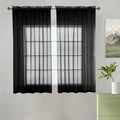 youleyar Solid Sheer Rod Pocket Curtain Voile Draperies 2 Panels White Beige by Youleyar