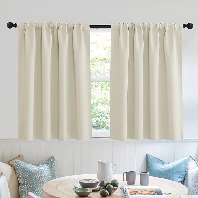 RYB HOME Short Curtains for Small Window, Sunmmer Heat Light Blocking Privacy by RYBHOME