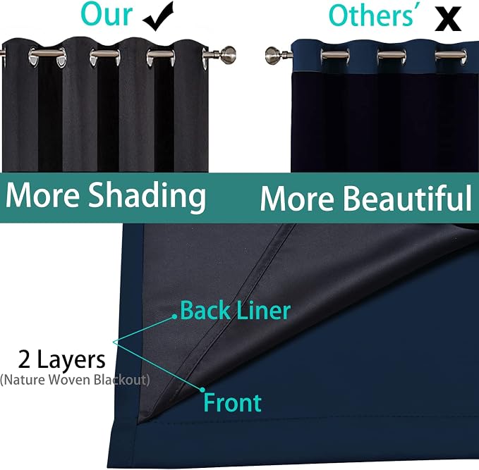 Yakamok 100% Blackout Lined Pair Curtains - Image 5