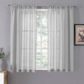 Tollpiz Sheer Curtains Living Room Linen Textured Curtain Sheers Light by Tollpiz