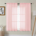 Gwine Blush Pink Sheer Curtains 63 Inch Length by Gwine