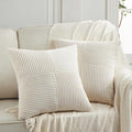 Fancy Homi 2 Packs Cream Decorative Throw Pillow Covers 16x16 Inch by Fancy+Homi