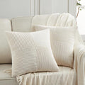 Fancy Homi 2 Packs Cream Big Decorative Throw Pillow Covers 24x24 Inch by Fancy+Homi