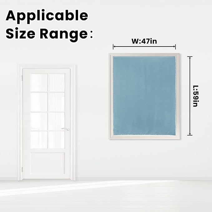 Self Adhesive Curtains, Use for Bedroom, Lake Blue, 1 Panel - Image 7