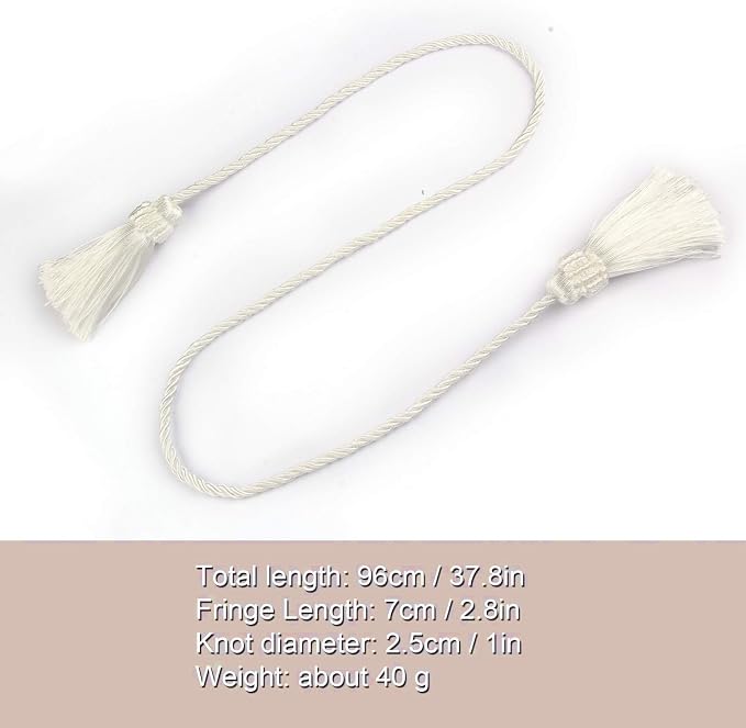 Fenghuangwu Curtain Tiebacks Handmade Decorative Curtain Holdbacks Rope - Image 2