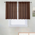 SpaceDresser Basic Rod Pocket Sheer Voile Window Curtain Panels Brown 1 Pair 2 by SpaceDresser