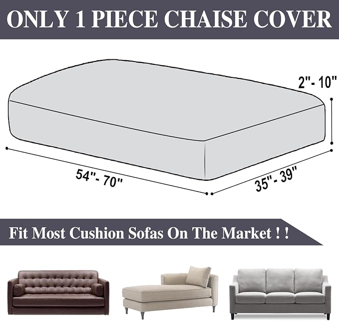 Chaise Couch Cushion Cover Washable Separate Seat Stretch Sectional Sofa - Image 6