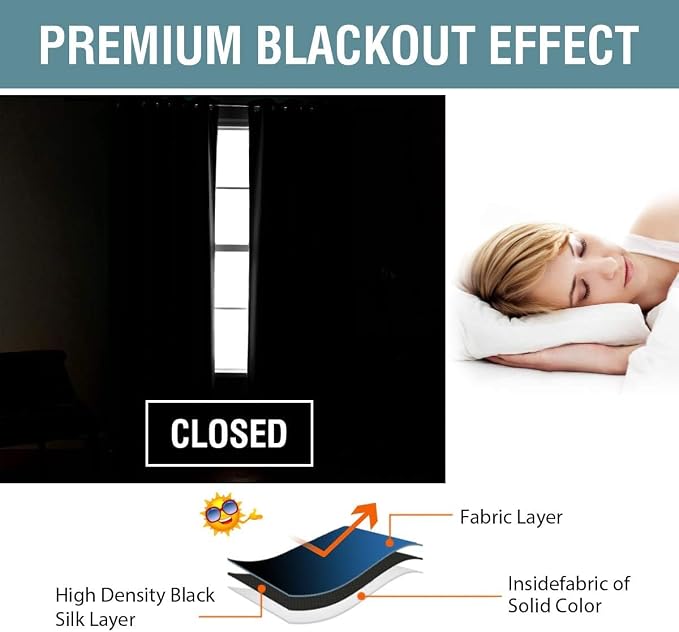 H.VERSAILTEX Light Blocking Blackout Curtains Window Treatment Thermal - Image 5