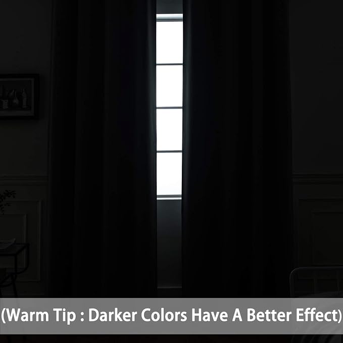 Yakamok Room Darkening Curtains 52x63 inch Long Chocolate Brown-Living Room | 2 - Image 3