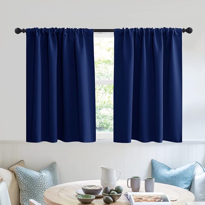 RYB HOME Blackout Privacy Bathroom Window Curtains, Short Thermal Insulated by RYBHOME