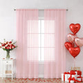 Chyhomenyc Blush Pink Sheer Curtains 84 Inches Long 2 Panels Set by Chyhomenyc