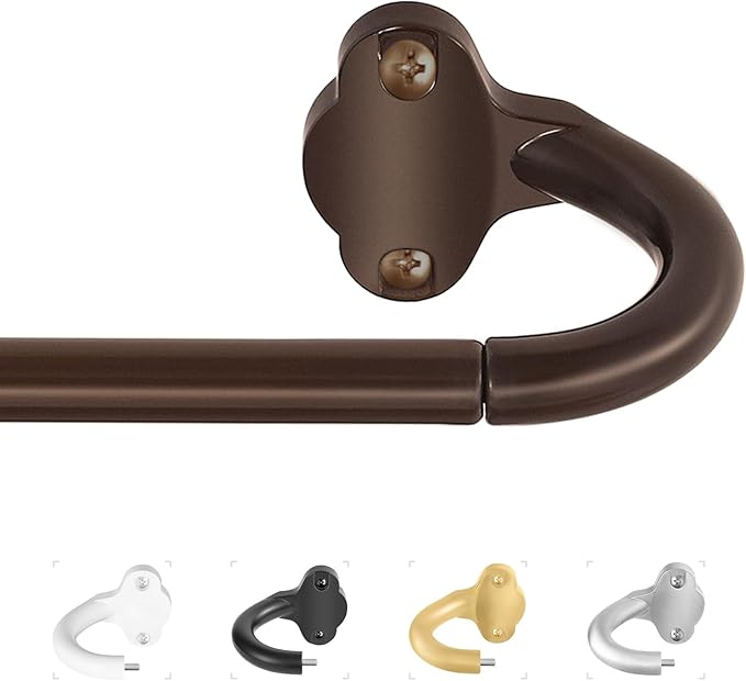 TVWOO Bronze Wrap Around Curtain Rods:5/8 Inch Blackout Adjustable Window by TVWOO