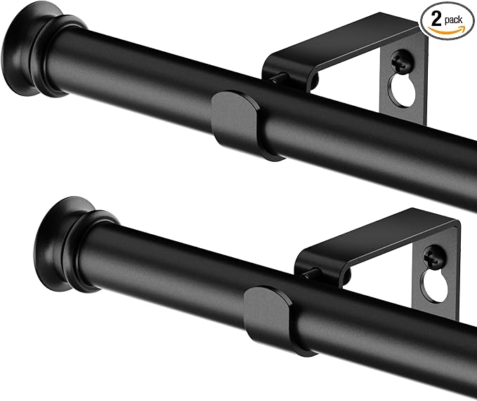 Curtain Rods 2 Pack 5/8 inch Black Curtain Rods by Alskarhem