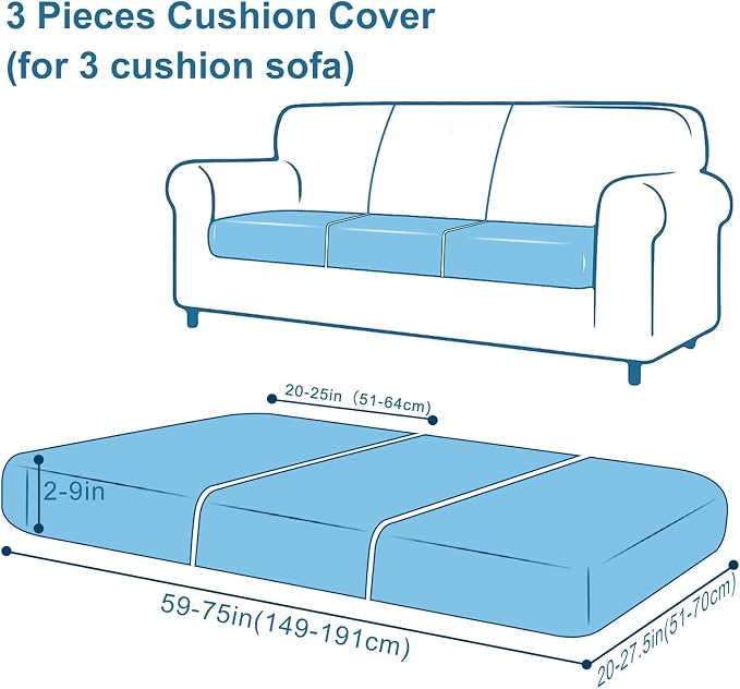 Smiry Printed Couch Cushion Covers, Stretch Soft Couch Covers - Image 6