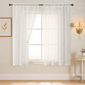 Ivory Sheer Curtains 63 Inch Length 2 Panels, Voile Sheer Curtain by Home
