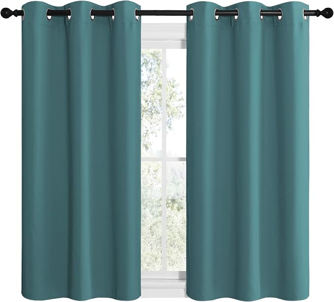 NICETOWN Short Kitchen Blackout Curtains, Thermal Insulated Solid Grommet - Image 2